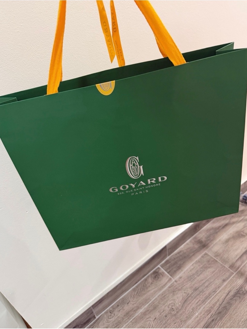 Goyard Green Tote with Yellow Handles